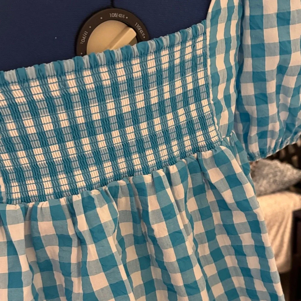 Lilly Pulitzer Blue and White Checkered Blouse - Picture 4 of 4